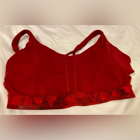 Athleta Size Medium Red Floral Sports-bra - Picture 3 of 6